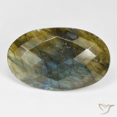 28.03ct Natural Multicolor labradorita, Ovalada, Opaco