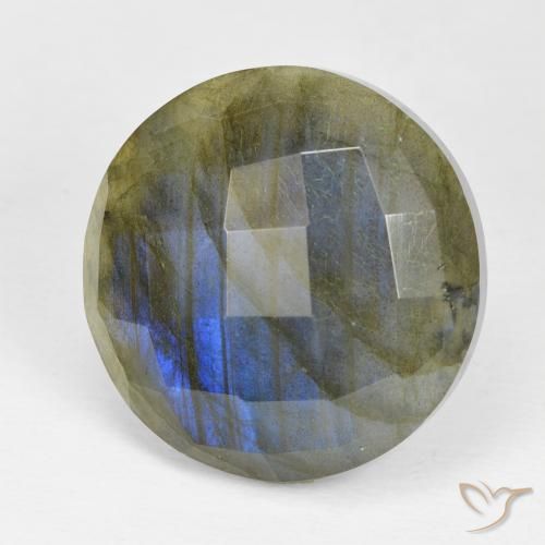 Labradorita Multicolor natural de 19.78 ct, Redondo, Opaco