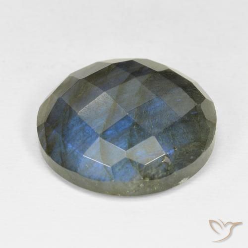 Labradorita Multicolor natural de 19.78 ct, Redondo, Opaco