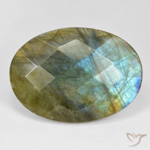 36.40ct Natural Multicolor labradorita, Ovalada, Opaco