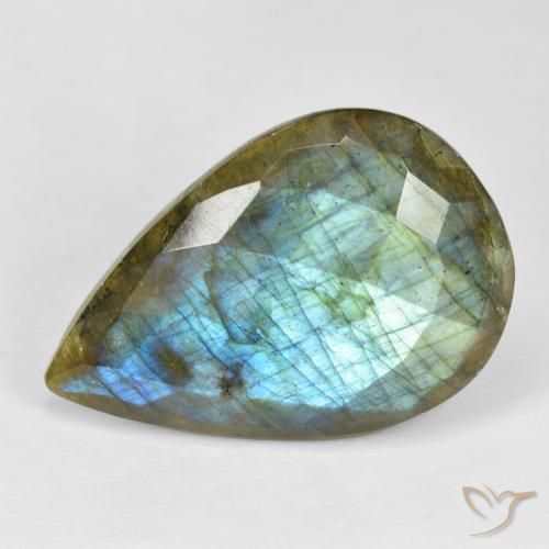 22.68ct Natural Multicolor labradorita, En forma de pera, Opaco