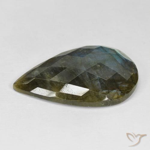 Labradorita Multicolor natural de 22.68 ct, En forma de pera, Opaco