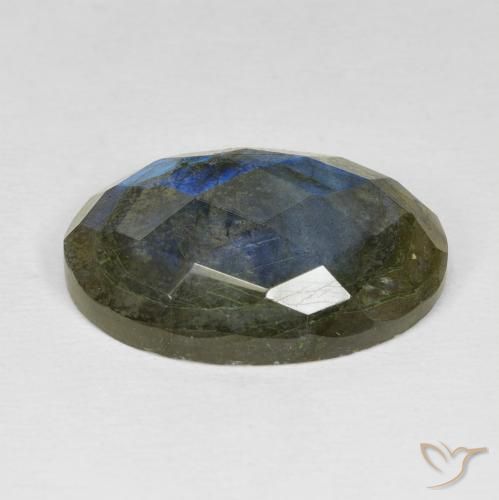 Labradorita Multicolor natural de 16.89 ct, Ovalada, Opaco