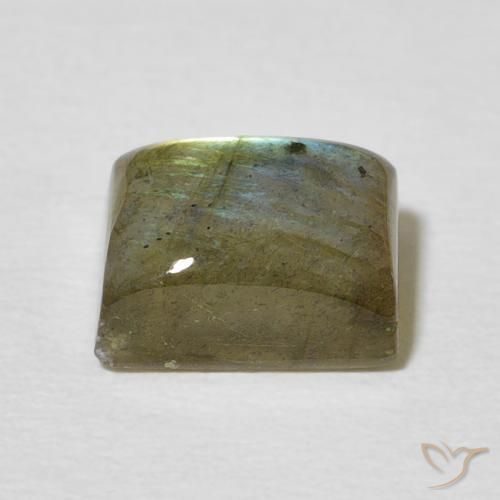 Labradorita Multicolor natural de 3.53 ct, Corte Baguette, Translúcido