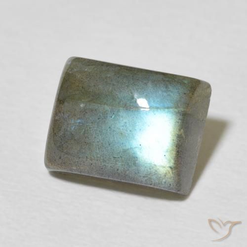 Labradorita Multicolor natural de 3.20 ct, Corte Baguette, Translúcido