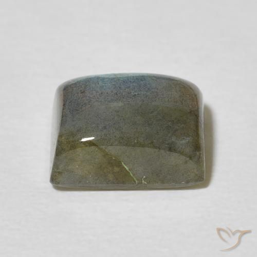 Labradorita Multicolor natural de 3.20 ct, Corte Baguette, Translúcido