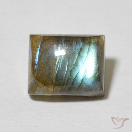 3.13ct Natural Multicolor labradorita, Corte Baguette, Translúcido