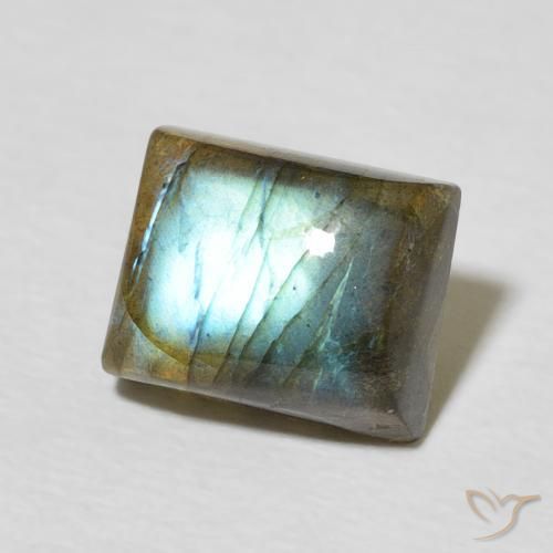 Labradorita Multicolor natural de 3.13 ct, Corte Baguette, Translúcido
