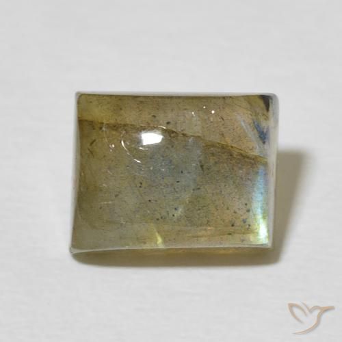 3.25ct Natural Multicolor labradorita, Corte Baguette, Translúcido