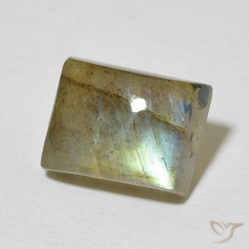 Labradorita Multicolor natural de 3.25 ct, Corte Baguette, Translúcido