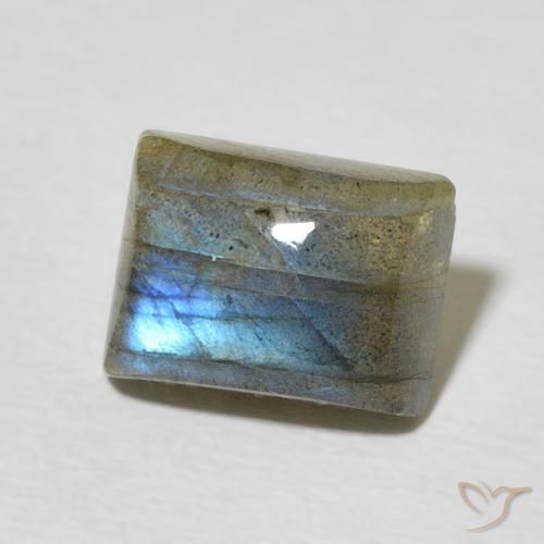 Labradorita Multicolor natural de 2.77 ct, Corte Baguette, Translúcido