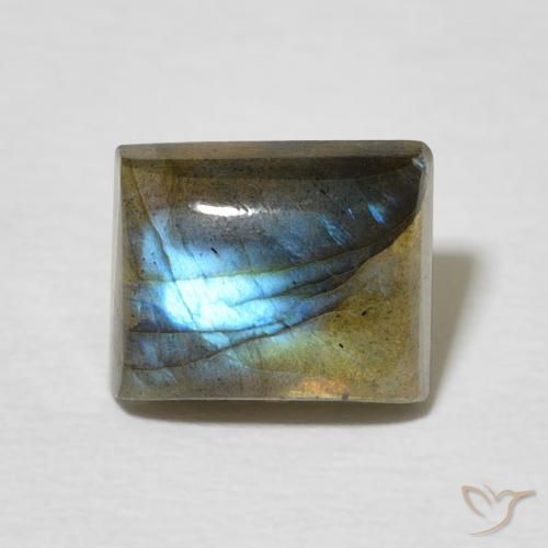 2.79ct Natural Multicolor Labradorita, Corte Baguette, Translúcido