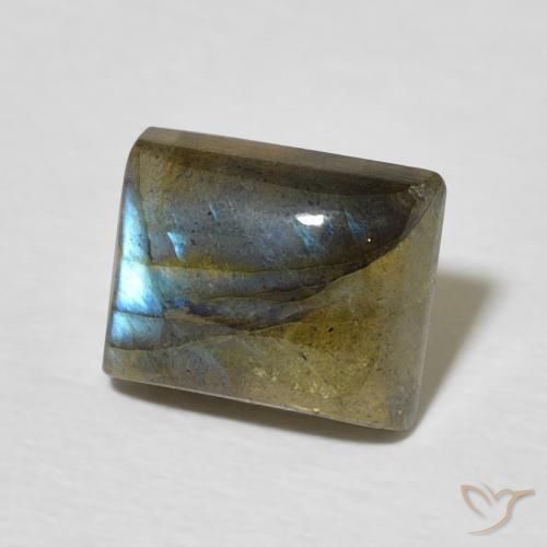Labradorita Multicolor natural de 2.79 ct, Corte Baguette, Translúcido