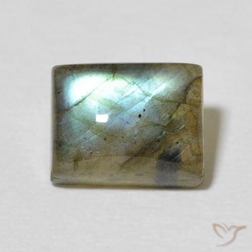 3.36ct Natural Multicolor Labradorita, Corte Baguette, Translúcido