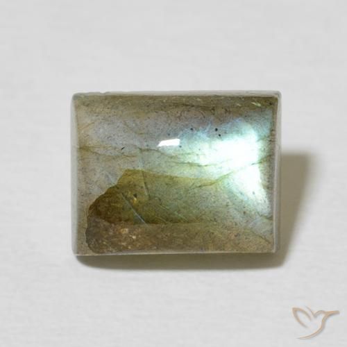 2.90ct Natural Multicolor Labradorita, Corte Baguette, Translúcido
