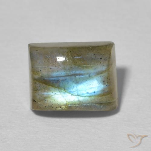 2.90ct Natural Multicolor Labradorita, Corte Baguette, Translúcido