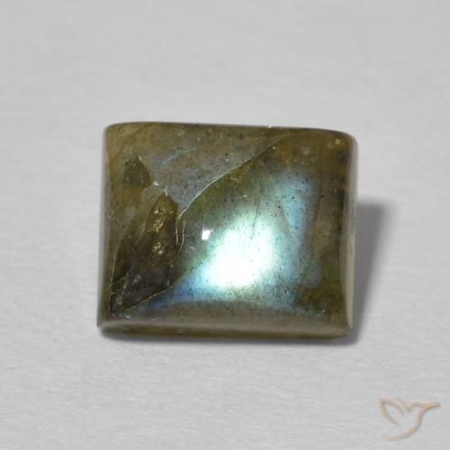 2.71ct Natural Multicolor Labradorita, Corte Baguette, Translúcido