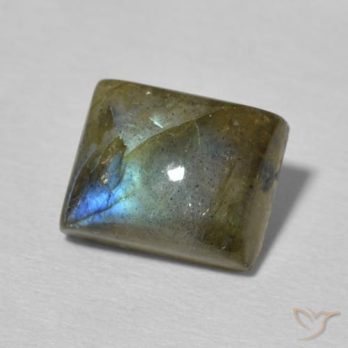 Labradorita Multicolor natural de 2.71 ct, Corte Baguette, Translúcido