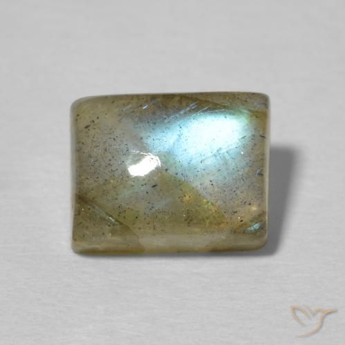 2.85ct Natural Multicolor Labradorita, Corte Baguette, Translúcido