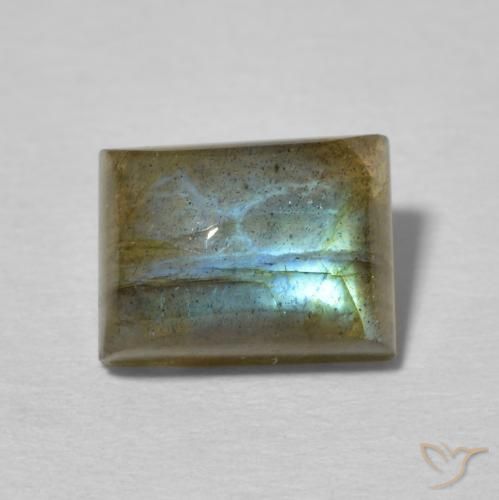 3.02ct Natural Multicolor Labradorita, Corte Baguette, Translúcido