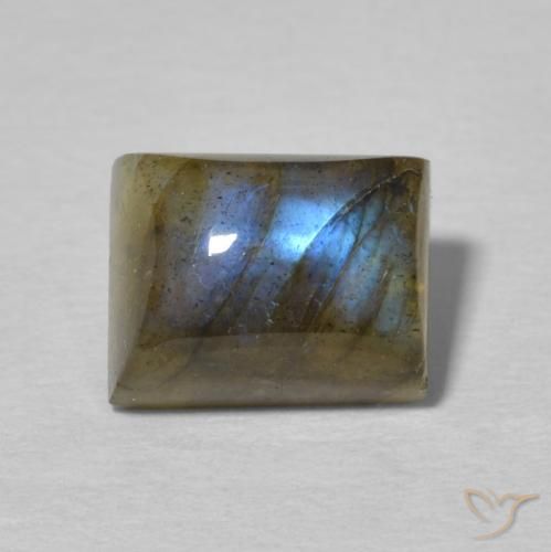 3.03ct Natural Multicolor Labradorita, Corte Baguette, Translúcido