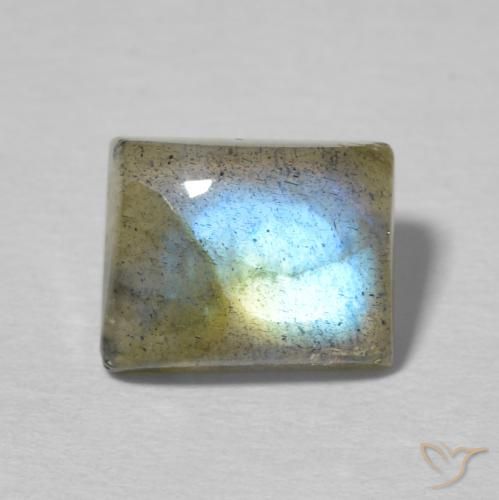 2.90ct Natural Multicolor Labradorita, Corte Baguette, Translúcido