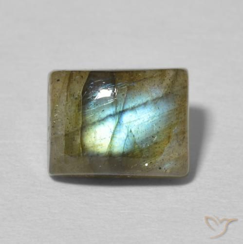 2.95ct Natural Multicolor Labradorita, Corte Baguette, Translúcido