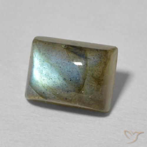Labradorita Multicolor natural de 2.96 ct, Corte Baguette, Translúcido