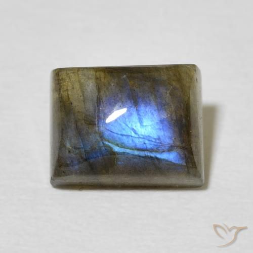 3.13ct Natural Multicolor labradorita, Corte Baguette, Translúcido