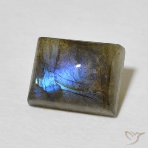 Labradorita Multicolor natural de 3.13 ct, Corte Baguette, Translúcido