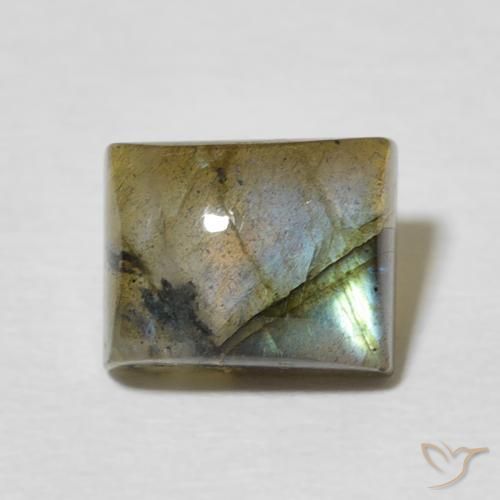 3.20ct Natural Multicolor Labradorita, Corte Baguette, Translúcido