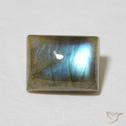 2.51ct Natural Multicolor Labradorita, Corte Baguette, Translúcido