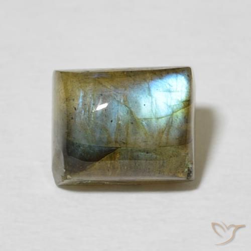 3.11ct Natural Multicolor Labradorita, Corte Baguette, Translúcido