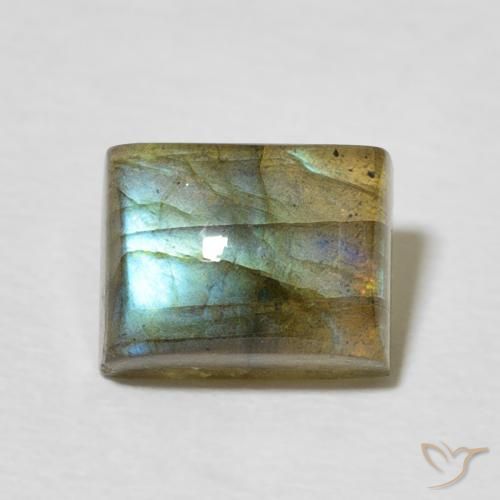 3.00ct Natural Multicolor Labradorita, Corte Baguette, Translúcido