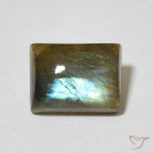 2.88ct Natural Multicolor Labradorita, Corte Baguette, Translúcido