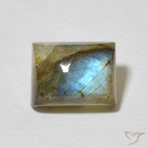2.72ct Natural Multicolor Labradorita, Corte Baguette, Translúcido