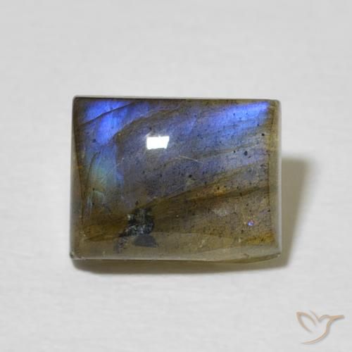2.94ct Natural Multicolor Labradorita, Corte Baguette, Translúcido