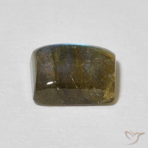 Labradorita Multicolor natural de 2.36 ct, Corte Baguette, Translúcido
