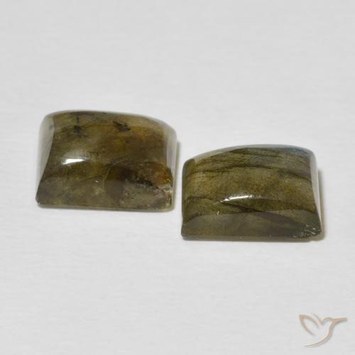 Gemas de Labradorita Multicolor natural de 5.04 ct, Corte Baguette, Translúcido