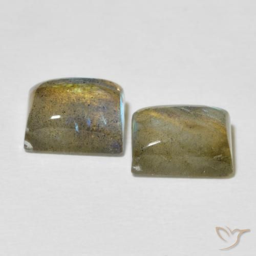 Gemas de Labradorita Multicolor natural de 5.92 ct, Corte Baguette, Translúcido