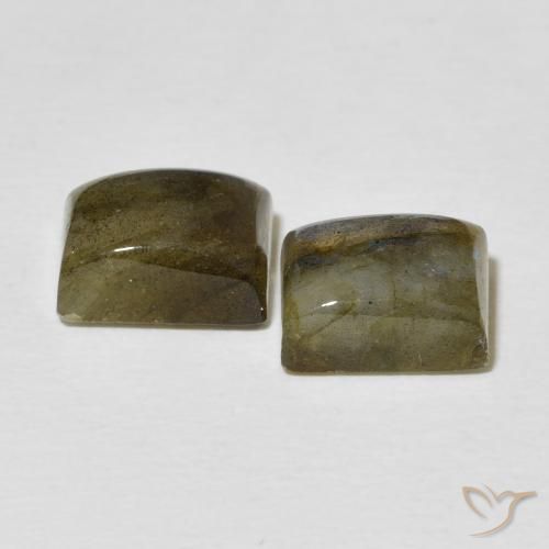 Gemas de Labradorita Multicolor natural de 5.65 ct, Corte Baguette, Translúcido