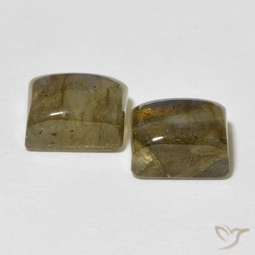 Gemas de Labradorita Multicolor natural de 6.93 ct, Corte Baguette, Translúcido