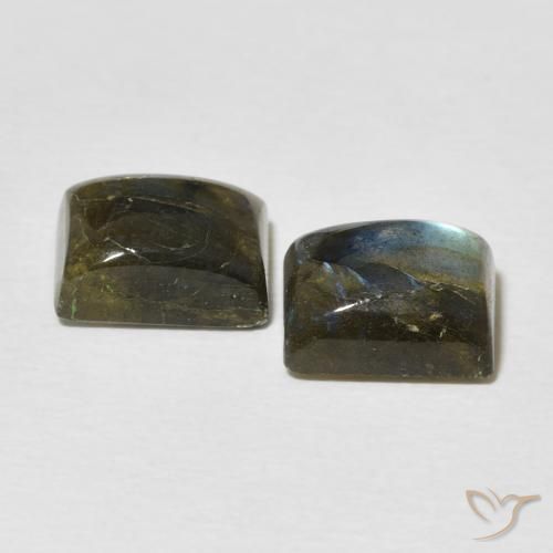 Gemas de Labradorita Multicolor natural de 5.25 ct, Corte Baguette, Translúcido