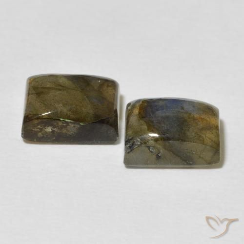 Gemas de Labradorita Multicolor natural de 5.76 ct, Corte Baguette, Translúcido