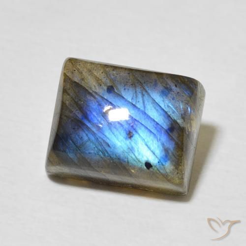 Labradorita Multicolor natural de 3.66 ct, Corte Baguette, Translúcido