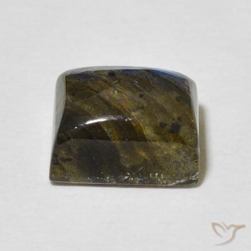 Labradorita Multicolor natural de 3.66 ct, Corte Baguette, Translúcido