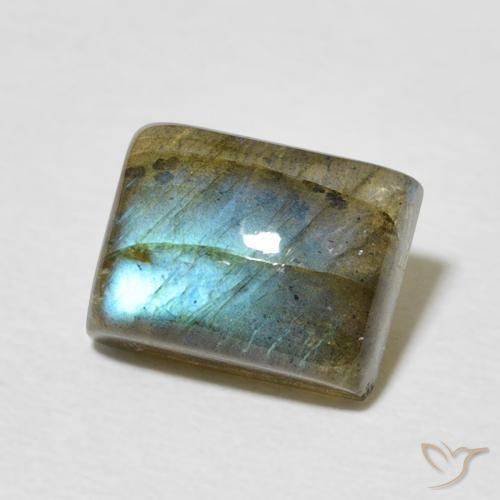 Labradorita Multicolor natural de 2.92 ct, Corte Baguette, Translúcido
