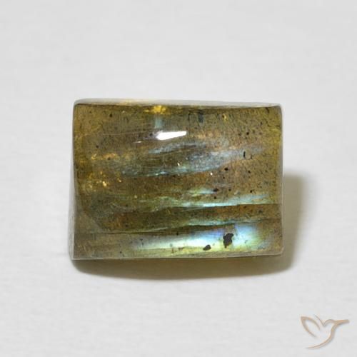2.87ct Natural Multicolor labradorita, Corte Baguette, Translúcido