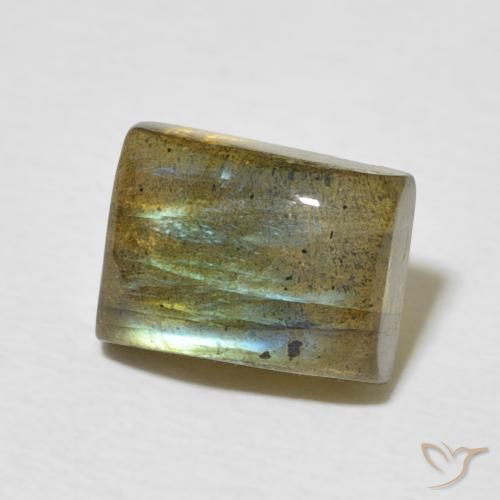 Labradorita Multicolor natural de 2.87 ct, Corte Baguette, Translúcido