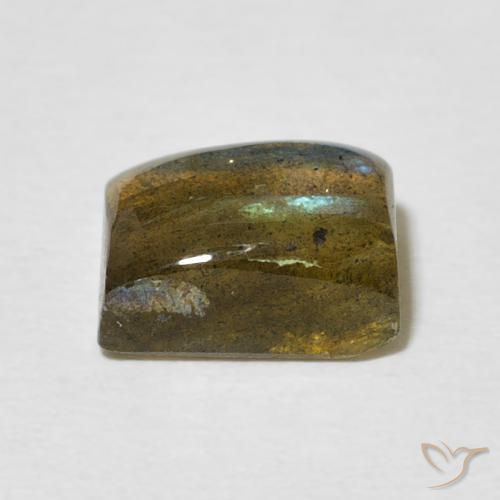 Labradorita Multicolor natural de 2.87 ct, Corte Baguette, Translúcido